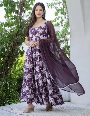 Purple viscose rayon kurta-sets 1