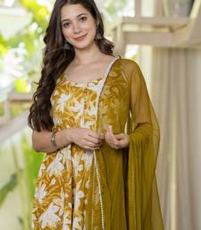 Yellow viscose rayon kurta-sets