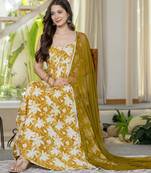 Yellow viscose rayon kurta-sets