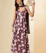 Purple viscose rayon kurta-sets