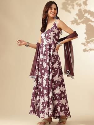 Purple viscose rayon kurta-sets 2