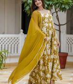 Yellow viscose rayon kurta-sets