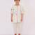 White printed cotton kurta pyjama