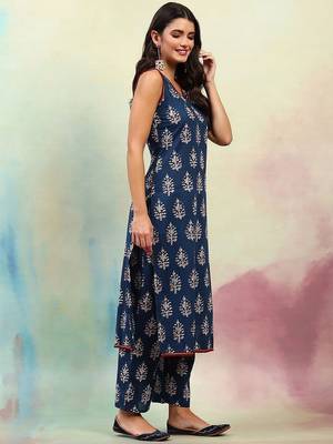 Blue viscose rayon kurta-sets 2