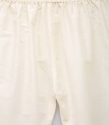 Yellow printed cotton silk kurta pyjama