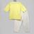 Yellow printed cotton silk kurta pyjama