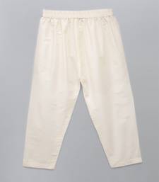 Blue printed cotton silk kurta pyjama