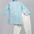 Blue printed cotton silk kurta pyjama