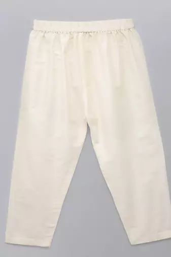 Red printed cotton silk kurta pyjama