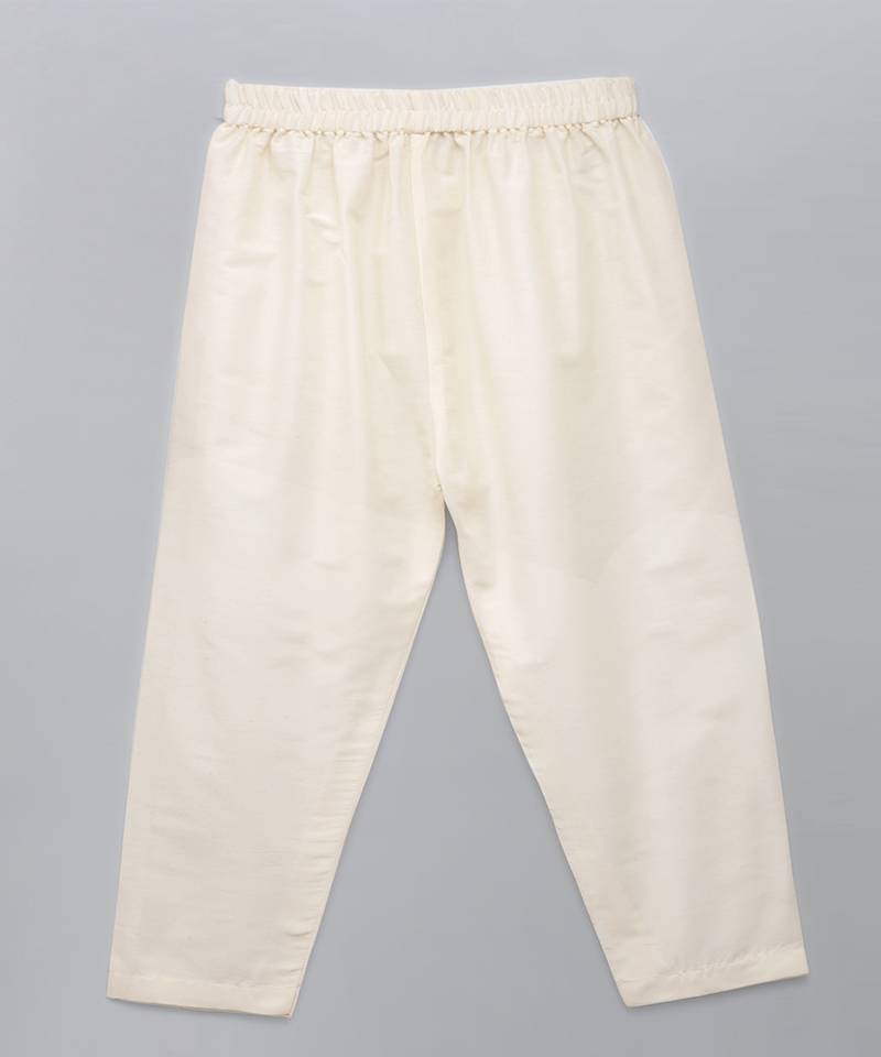 Red printed cotton silk kurta pyjama