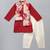 Red printed cotton silk kurta pyjama