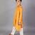 Yellow embroidered cotton silk kurta pyjama