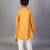 Yellow embroidered cotton silk kurta pyjama