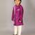 Purple printed cotton silk kurta pyjama