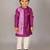 Purple printed cotton silk kurta pyjama