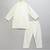 White printed cotton silk kurta pyjama