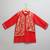 Red printed cotton silk kurta pyjama