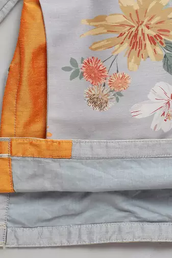 Grey printed cotton silk Boy's Kurta Pyjama