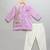 Purple printed cotton silk kurta pyjama