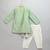 Green printed cotton silk kurta pyjama