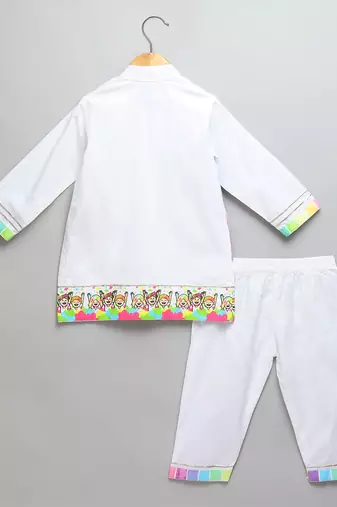Multicolor printed cotton Boy's Kurta Pyjama