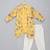 Yellow printed cotton silk kurta pyjama