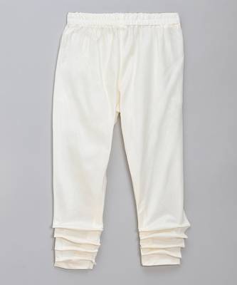White printed cotton silk Boy's Bandhgala and Pant 3