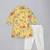 Yellow printed cotton silk kurta pyjama