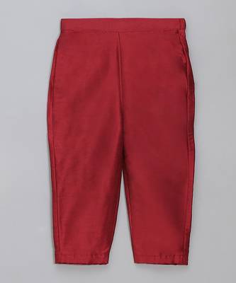Maroon embroidered velvet Boy's Bandhgala and Pant 4