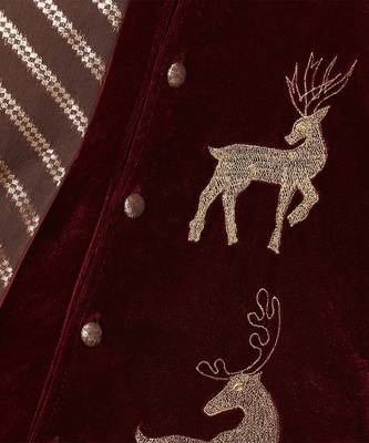 Maroon embroidered velvet Boy's Bandhgala and Pant 5