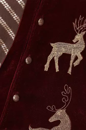 Maroon embroidered velvet Boy's Bandhgala and Pant