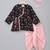 Black printed cotton silk kurta pyjama
