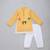 Yellow printed cotton silk kurta pyjama