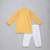 Yellow printed cotton silk kurta pyjama