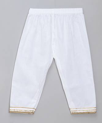 Yellow printed cotton silk Boy's Kurta Pyjama 4