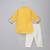 Yellow printed cotton kurta pyjama