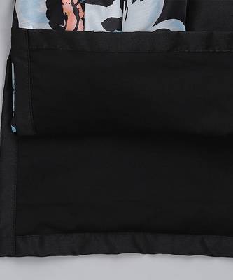 Black printed cotton silk Boy's Kurta Pyjama 5