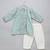 Green printed cotton silk kurta pyjama