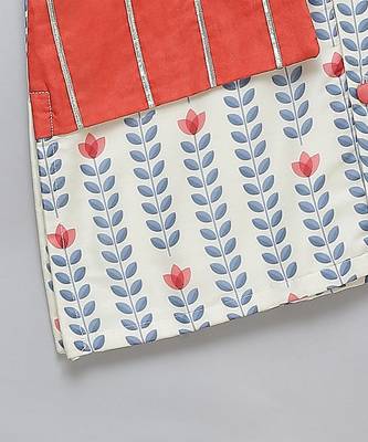 Blue printed cotton silk Boy's Kurta Pyjama 5