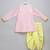 Pink printed cotton silk kurta pyjama