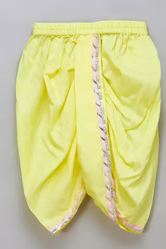 Pink printed cotton silk Boy's Kurta Pyjama