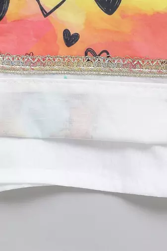 White printed cotton silk Boy's Kurta Pyjama