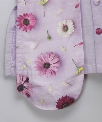 Purple printed cotton silk Boy's Kurta Pyjama 5