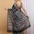 Black chanderi cotton silk block print saree
