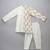 White printed cotton silk kurta pyjama