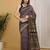 Purple chanderi cotton silk block print saree