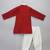 Red printed cotton silk kurta pyjama