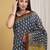 Blue chanderi cotton silk block print saree