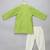 Green printed cotton silk kurta pyjama