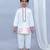 White printed cotton kurta pyjama